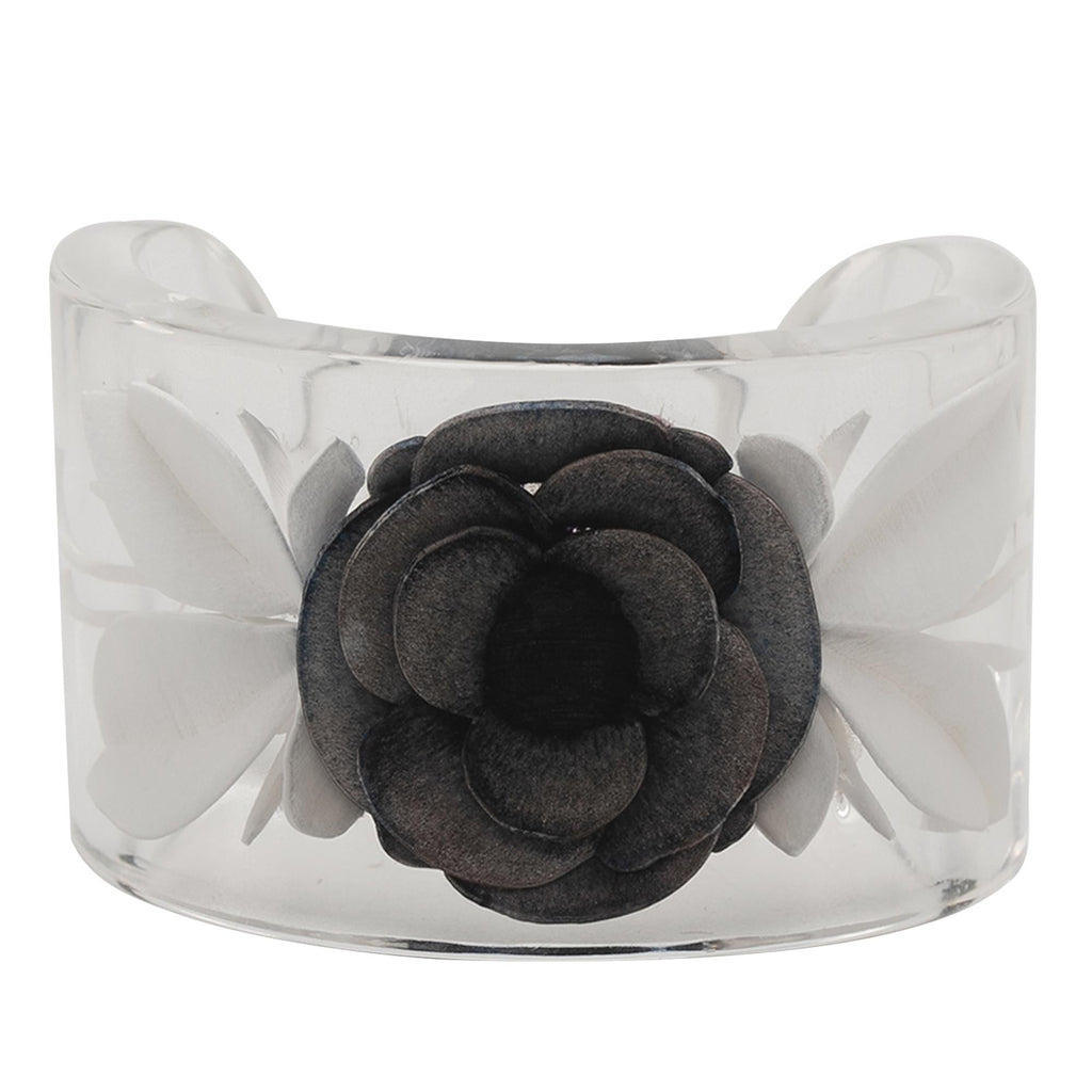 Chanel Lucite Camellia Cuff Bracelet