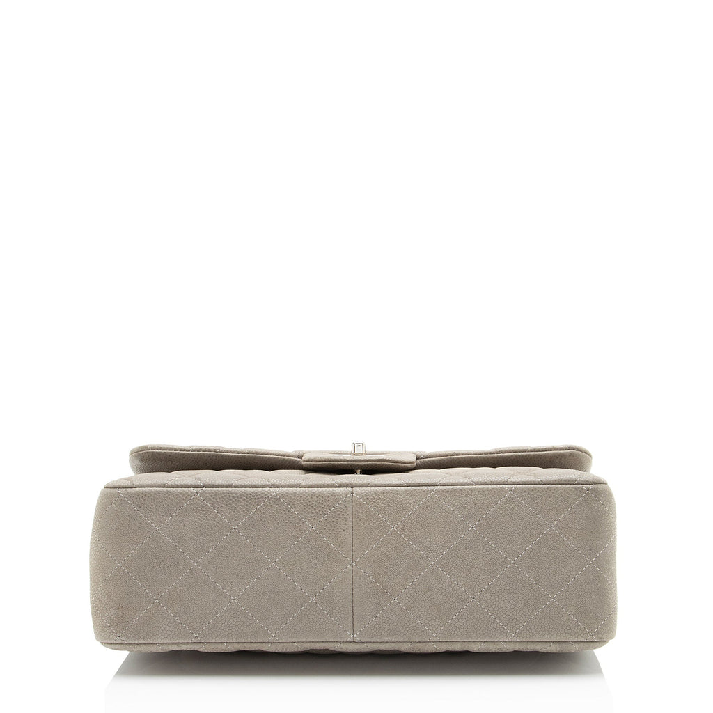 Chanel Matte Caviar Leather Classic Jumbo Double Flap Bag