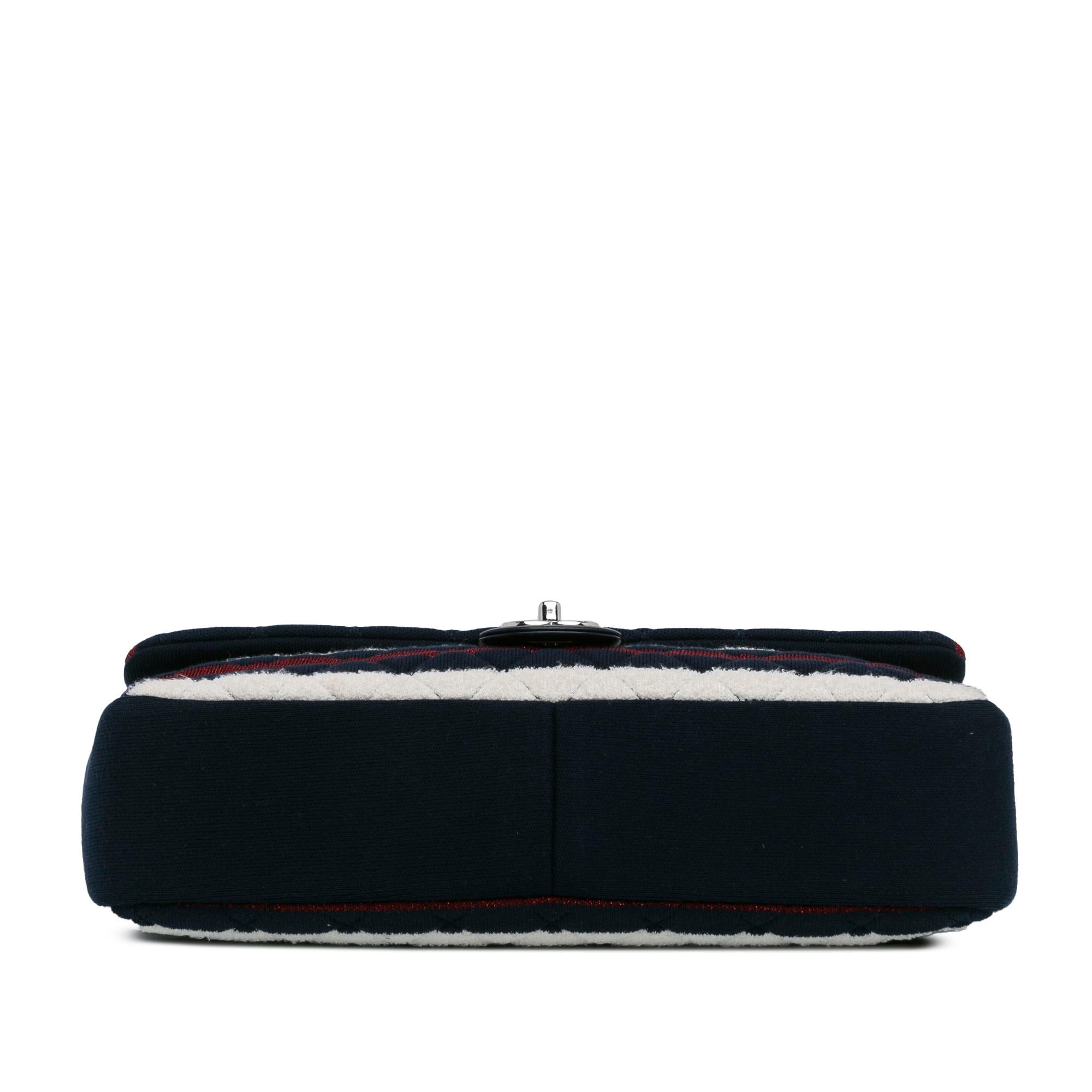 Chanel Maxi Multicolor Stripe Jersey Rope Flap