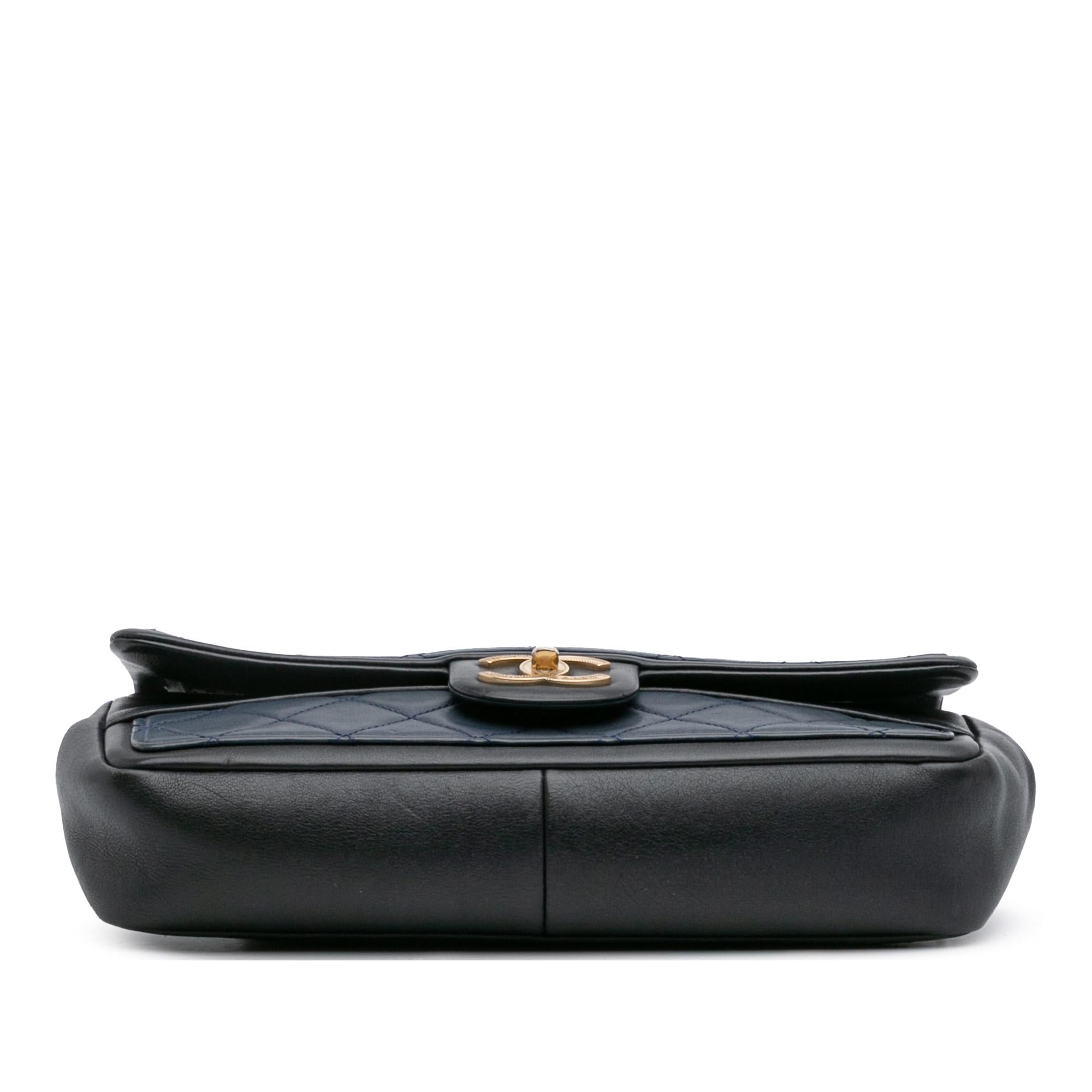 Chanel Medium Bicolor Calfskin Graphic Flap