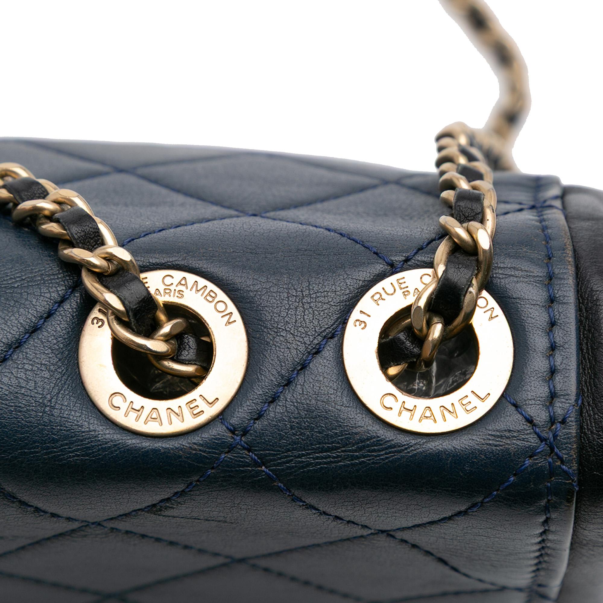 Chanel Medium Bicolor Calfskin Graphic Flap