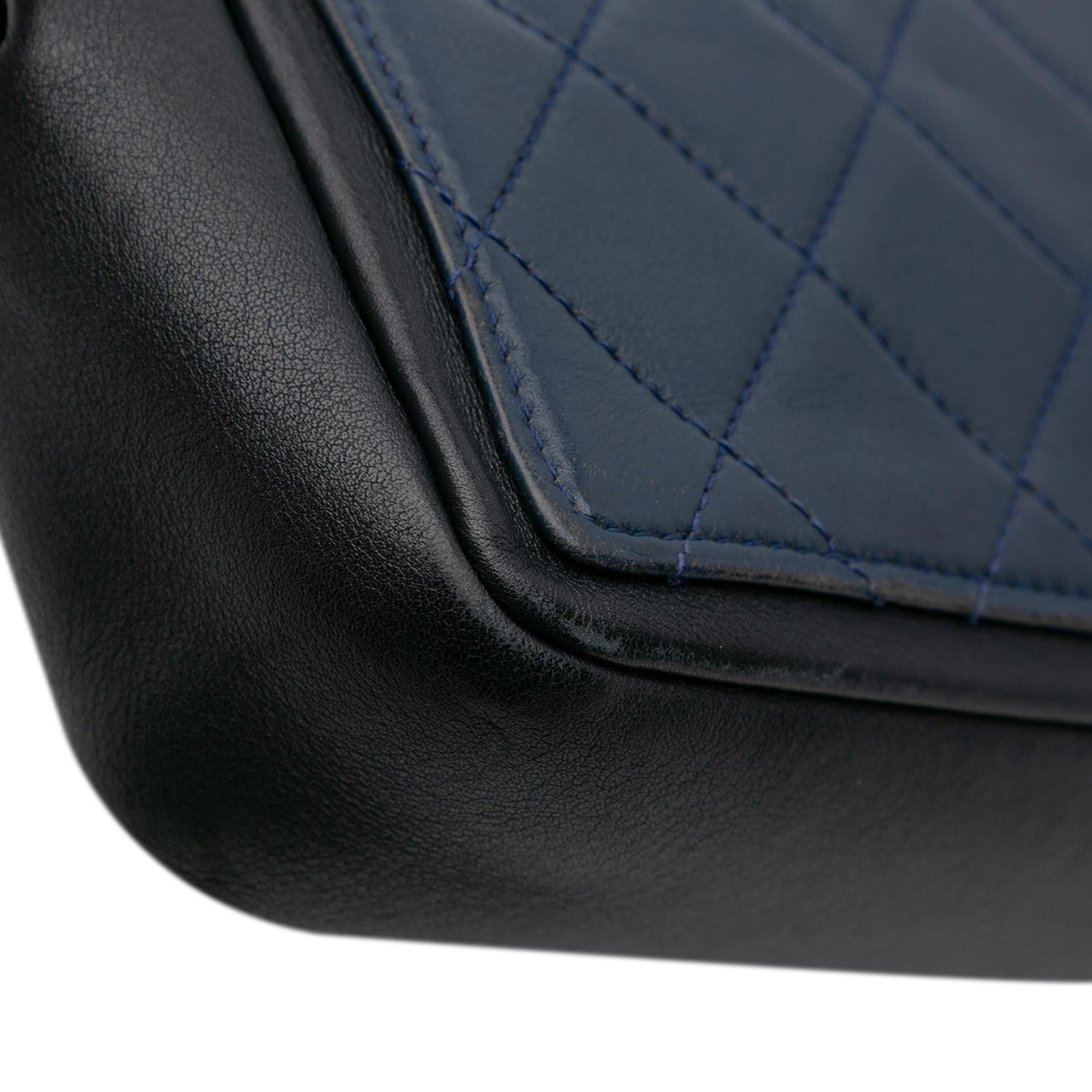 Chanel Medium Bicolor Calfskin Graphic Flap