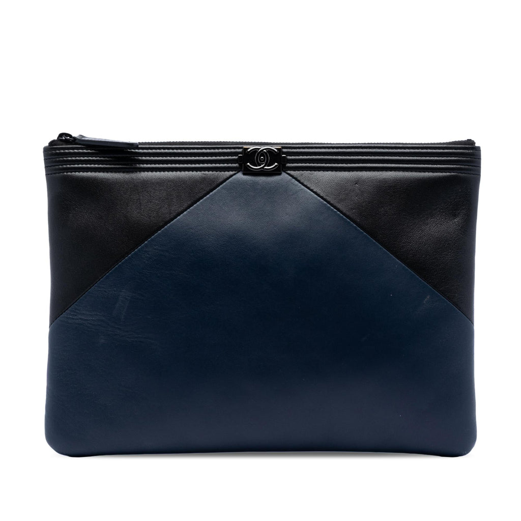 Chanel Medium Bicolor Lambskin Boy O Case Clutch