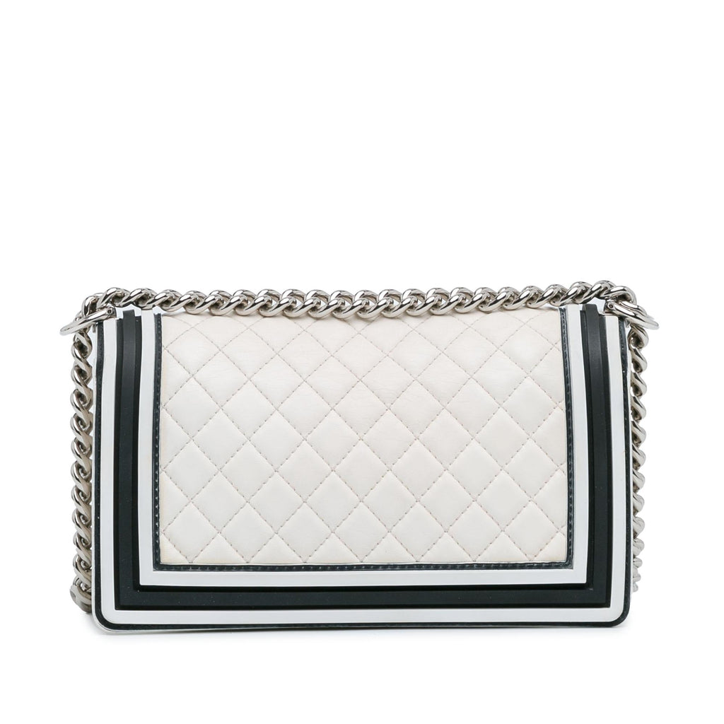 Chanel Medium Bicolor Lambskin and Rubber Boy Flap (SHG-k7sY5d)