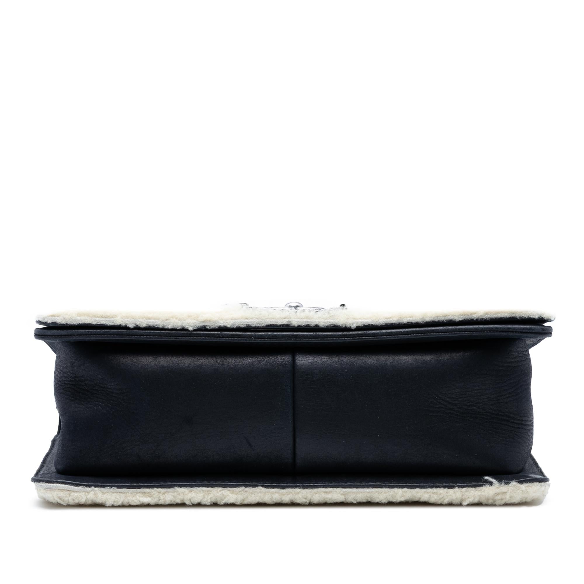 Chanel Medium Bicolor Shearling Boy Flap