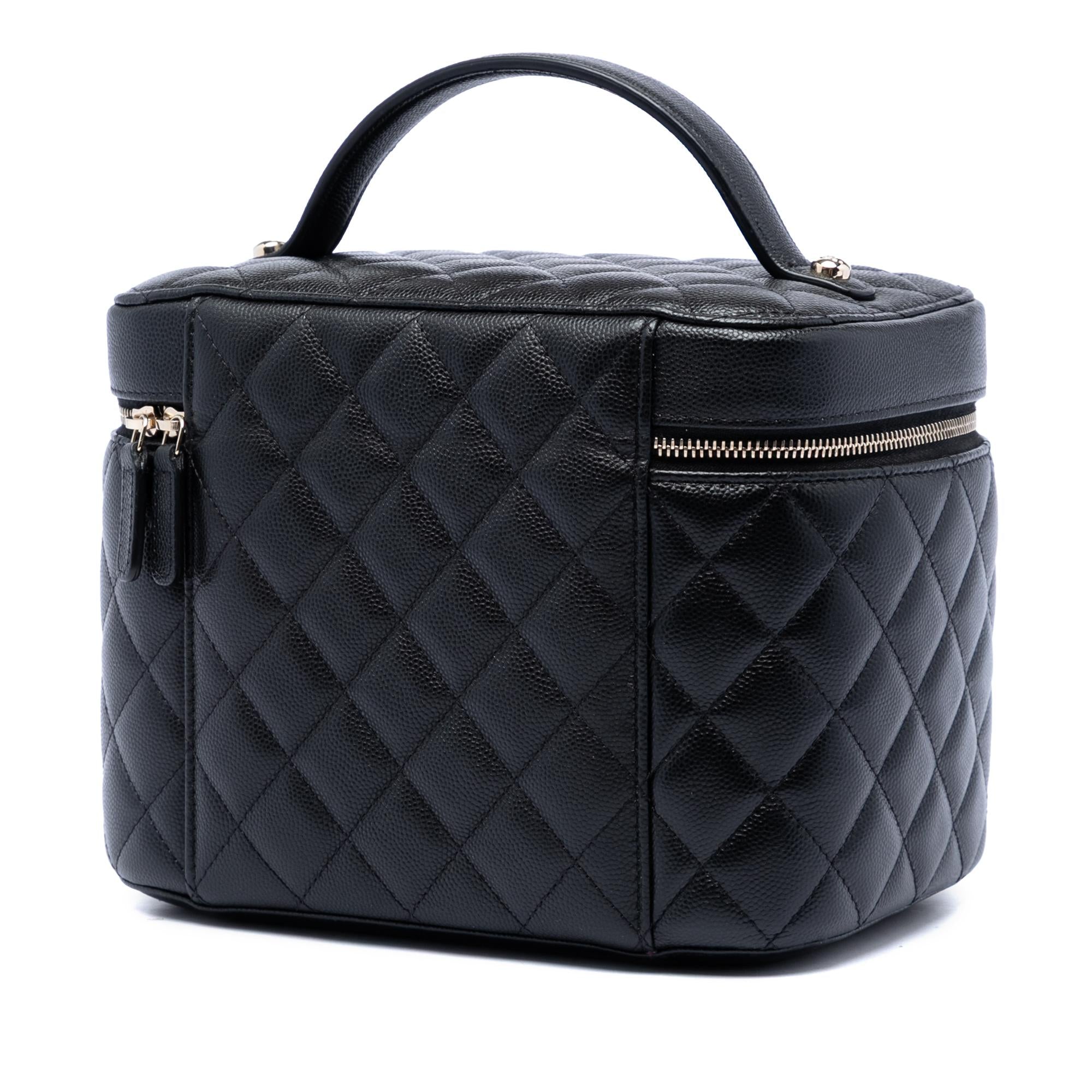 Chanel Medium CC Quilted  Caviar Vanity Case