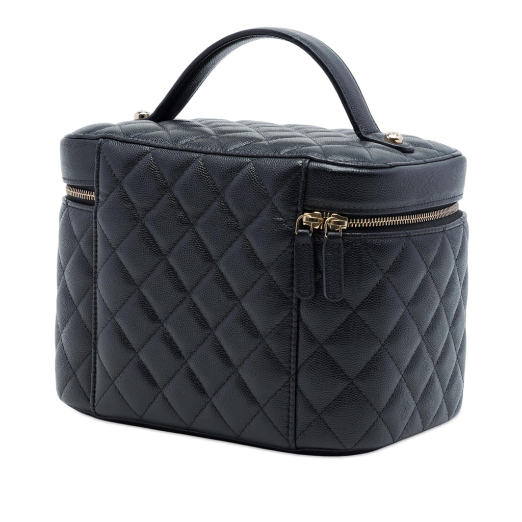 Chanel Medium CC Quilted  Caviar Vanity Case
