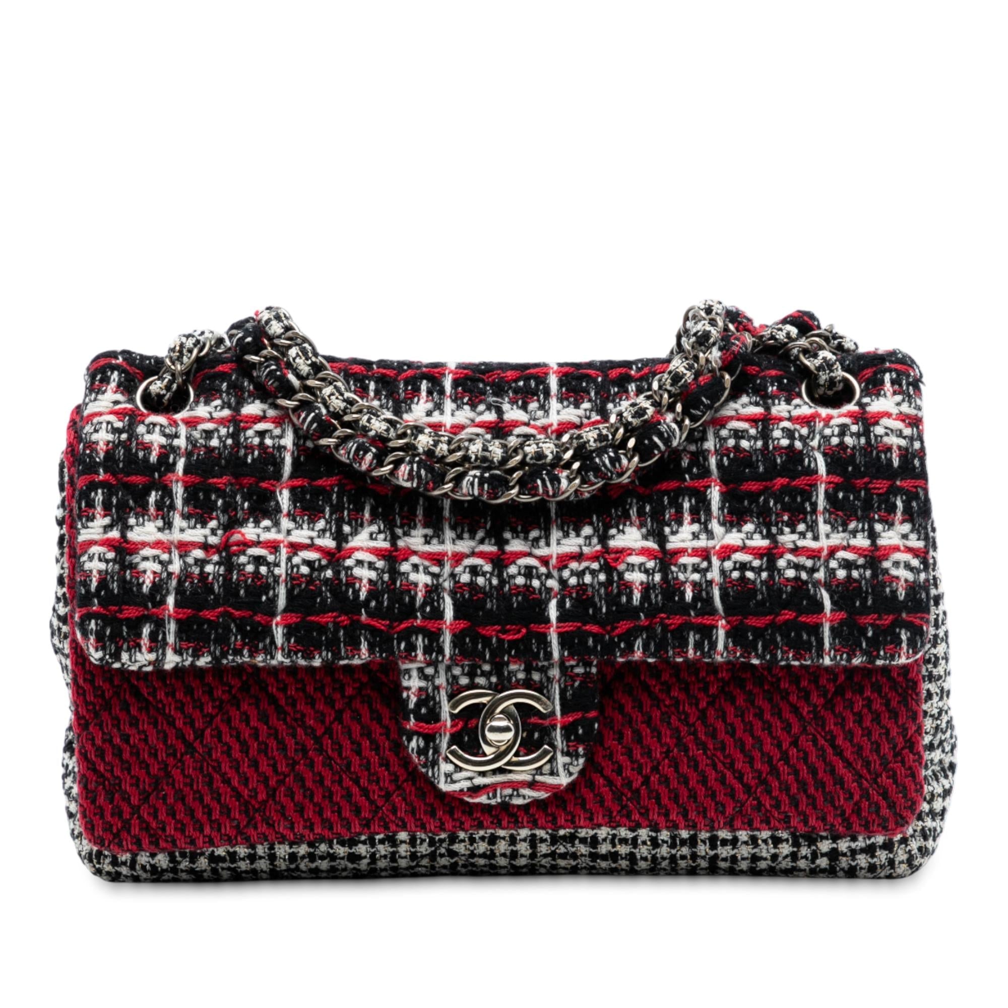 Chanel Medium CC Tweed Multi Print Double Flap