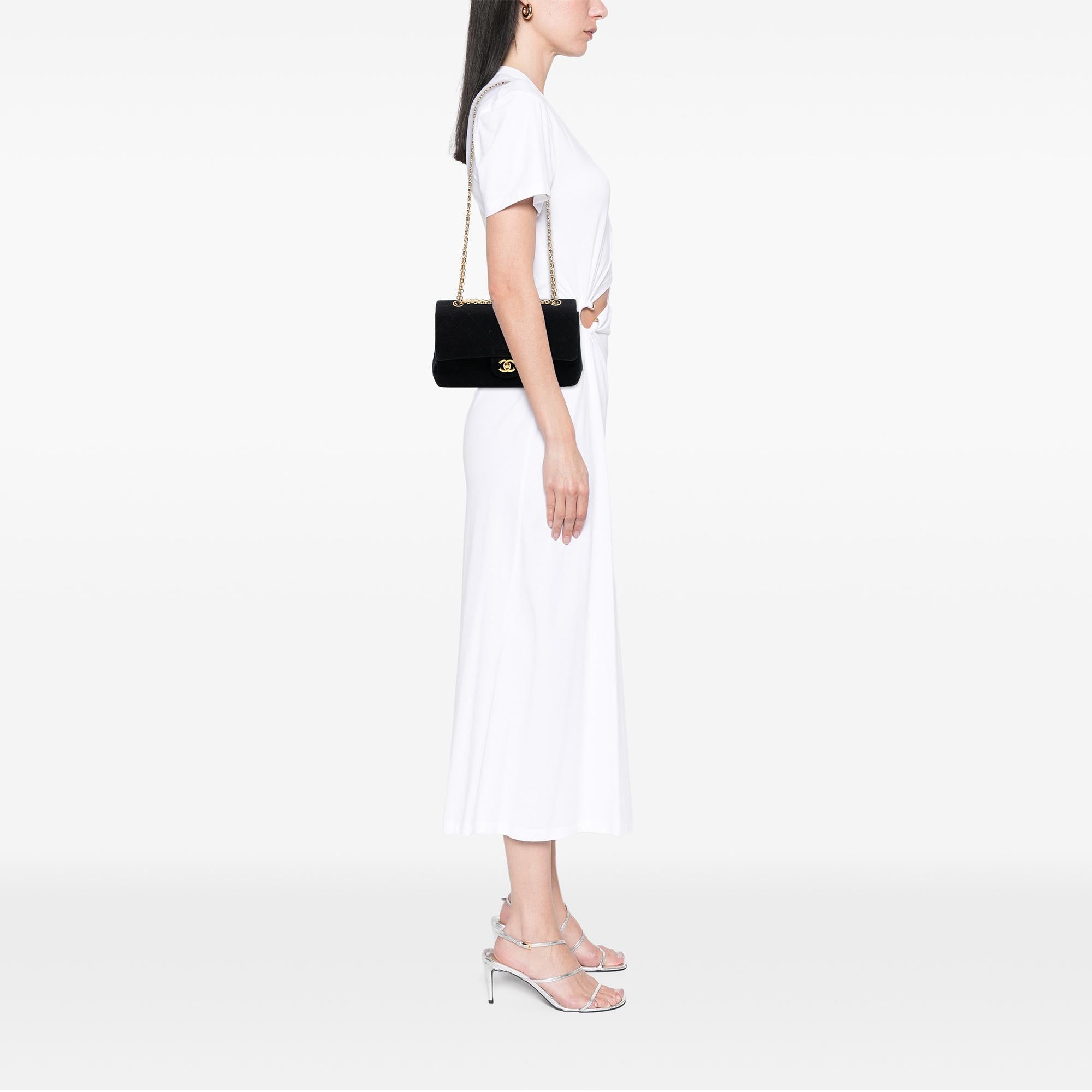 Chanel Medium Classic Jersey Bijoux Chain Double Flap