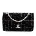 Chanel Medium Classic Quilted Tweed and Metallic Lambskin Double Flap