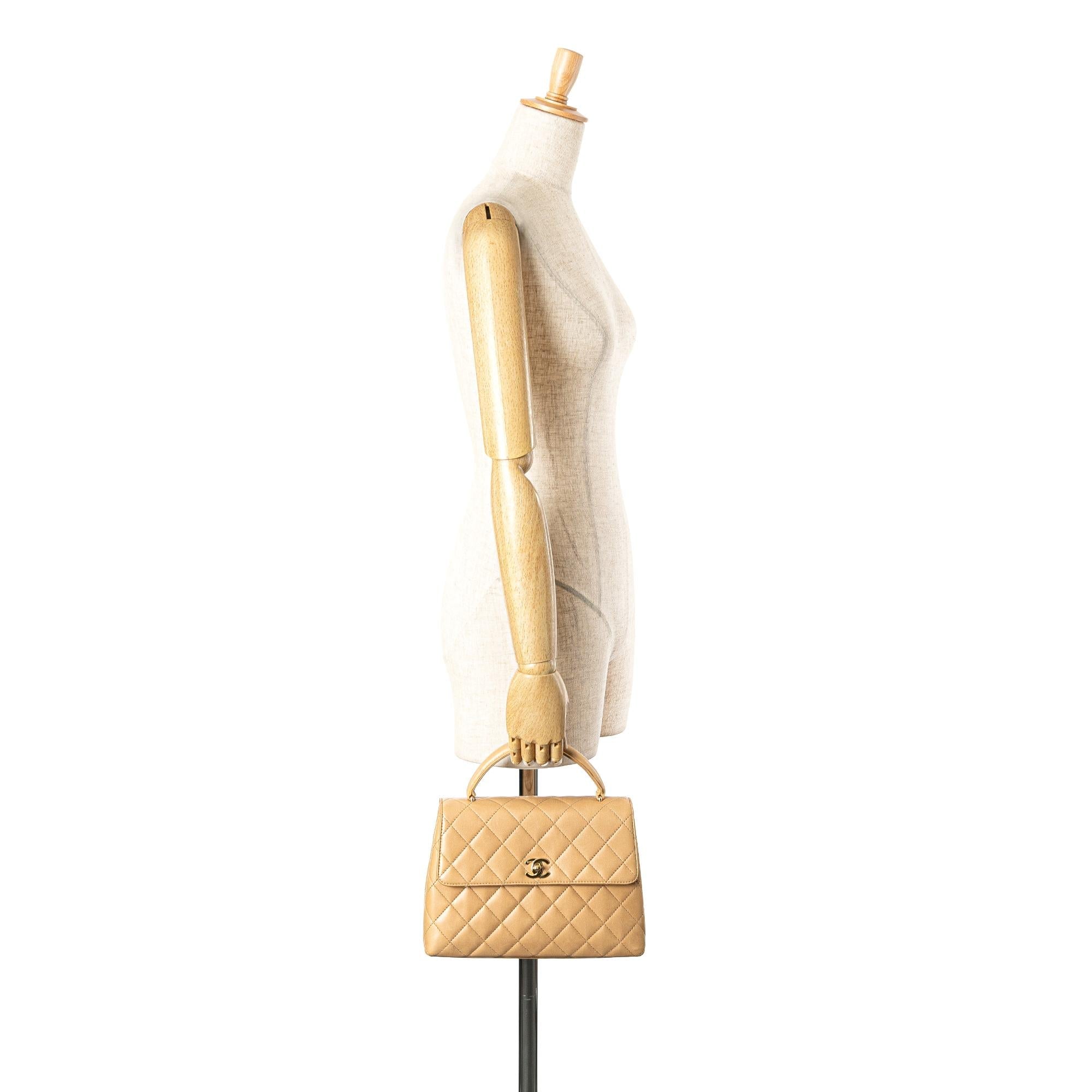 Chanel Medium Lambskin Kelly Top Handle Bag