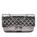 Chanel Medium Metallic Crackled Calfskin Clams Pocket Flap