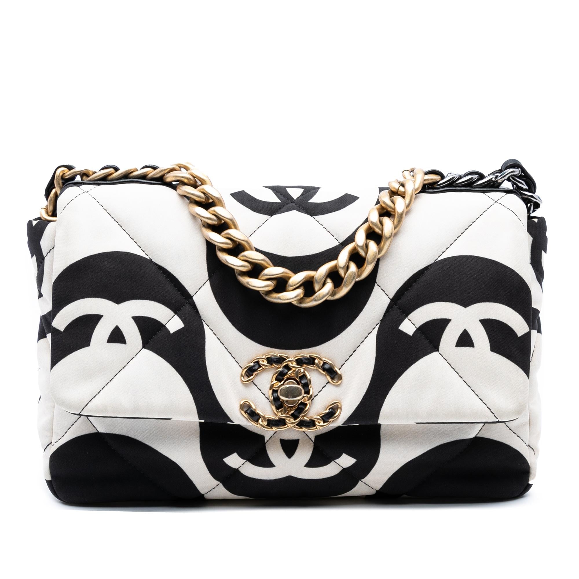 Chanel Medium Printed Silk 19 Flap