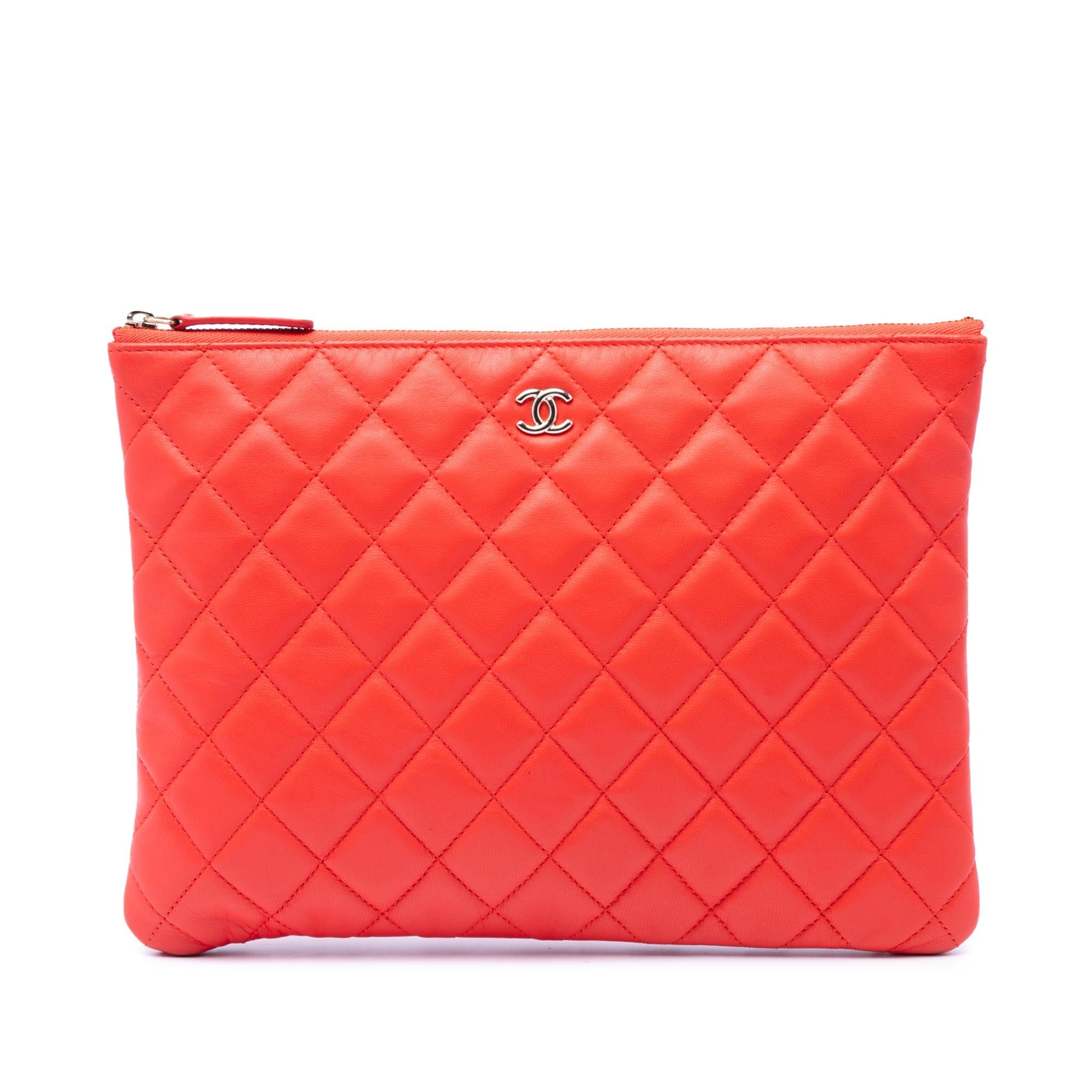 Chanel Medium Quilted Lambskin O Case Clutch