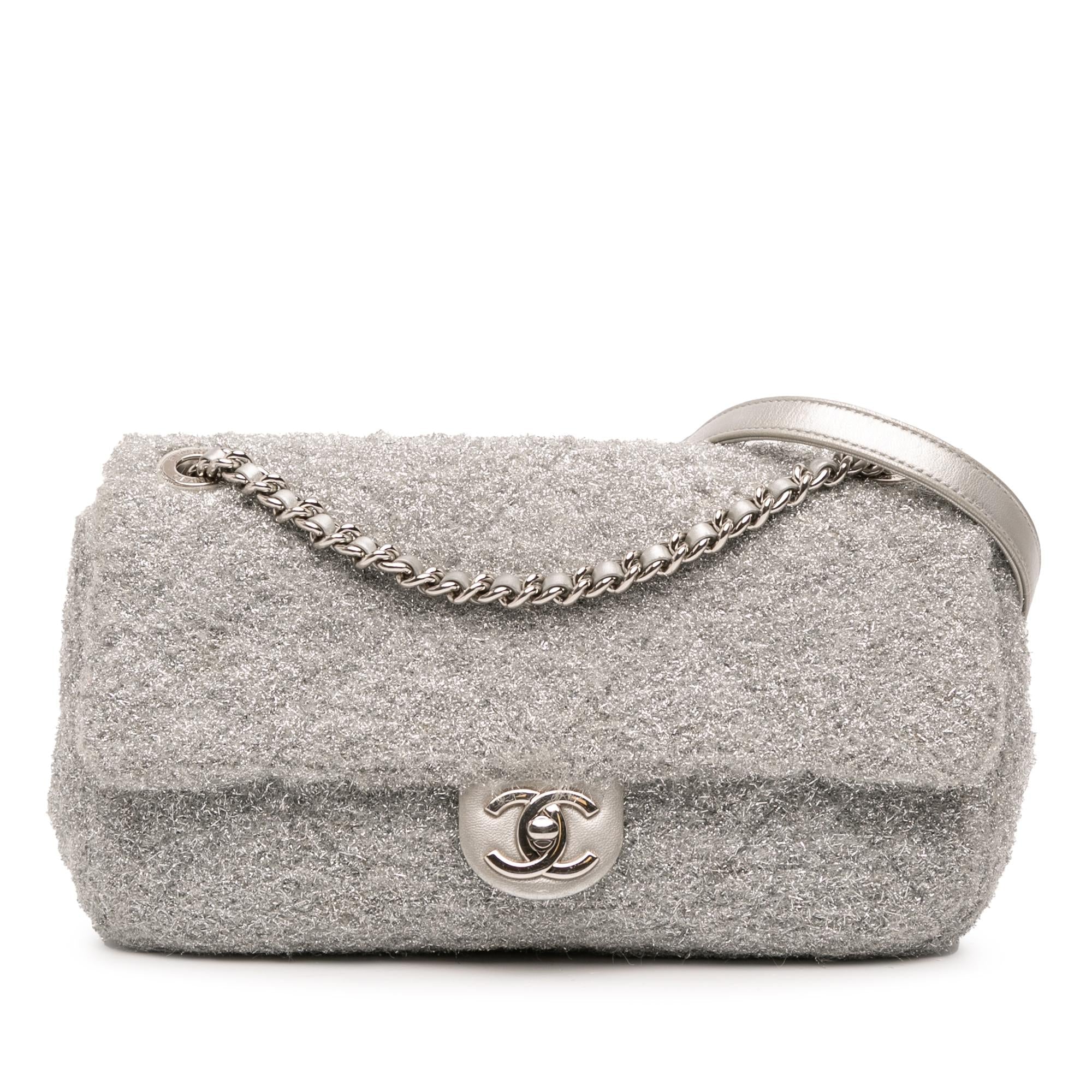 Chanel Medium Quilted Lurex Ground Control Pluto Glitter Flap