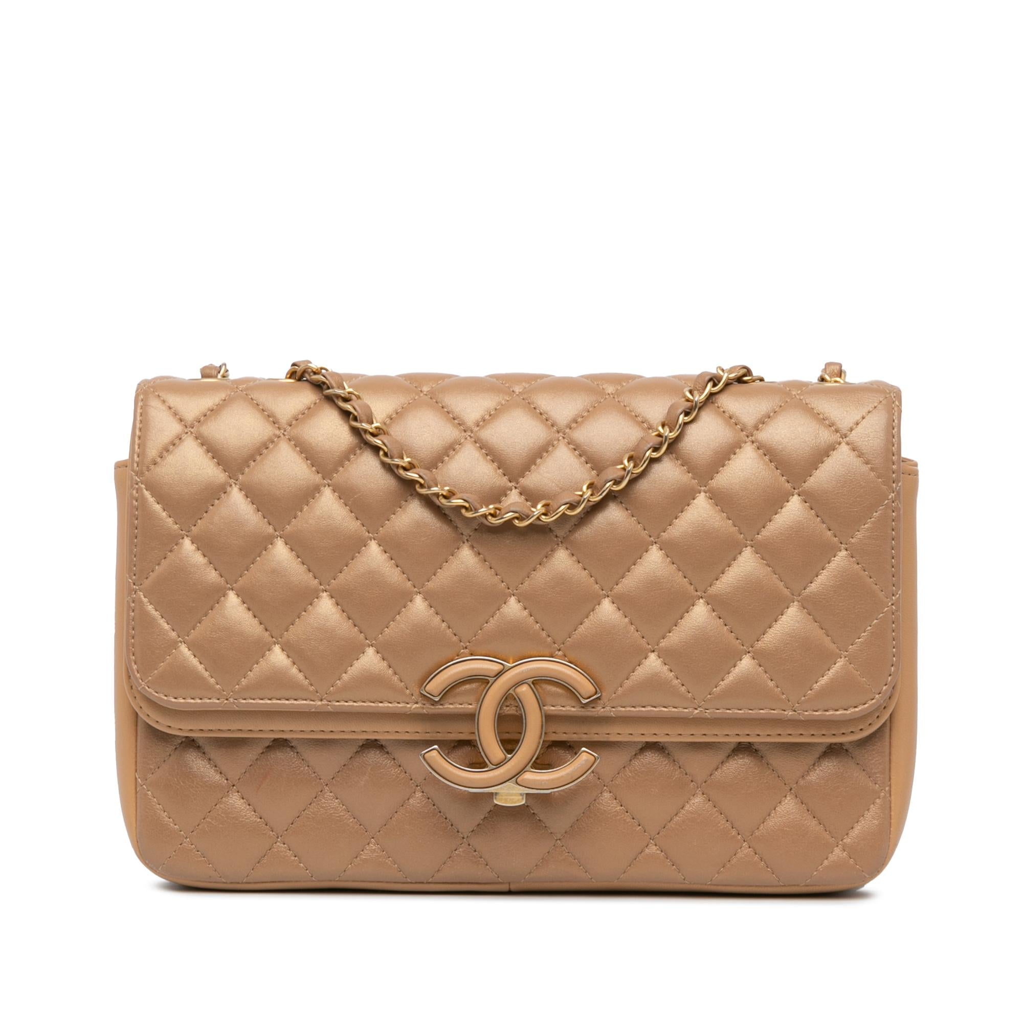 Chanel Medium Quilted Metallic Lambskin CC Chic Double Flap (SHG-qSVXTO)