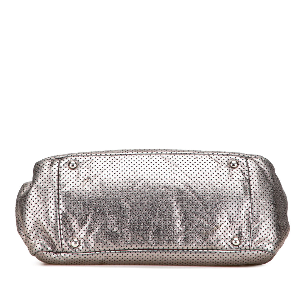 Chanel Metallic Perforated Calfskin Drill Accordion Flap