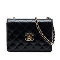 Chanel Micro CC Quilted Shiny Calfskin Single Flap
