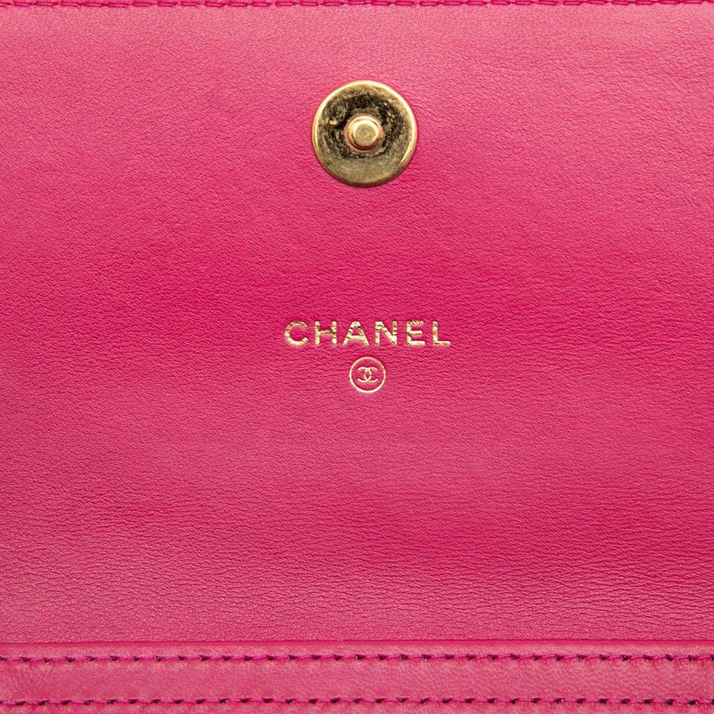 Chanel Mini CC Quilted Lambskin Pearl Samba Wallet On Chain