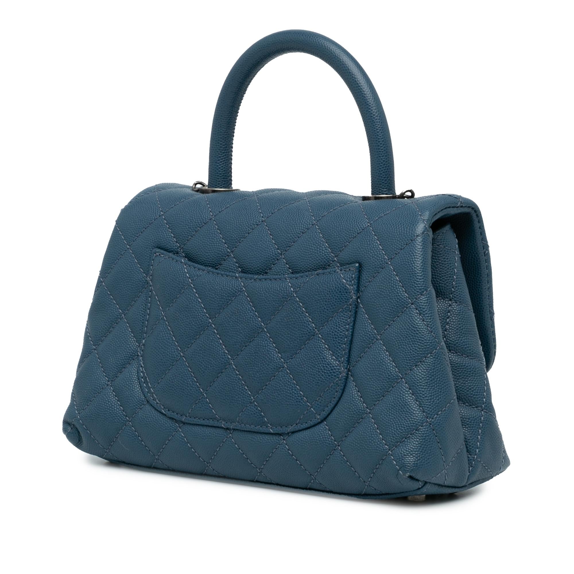 Chanel Mini Quilted Caviar Coco Top Handle Bag