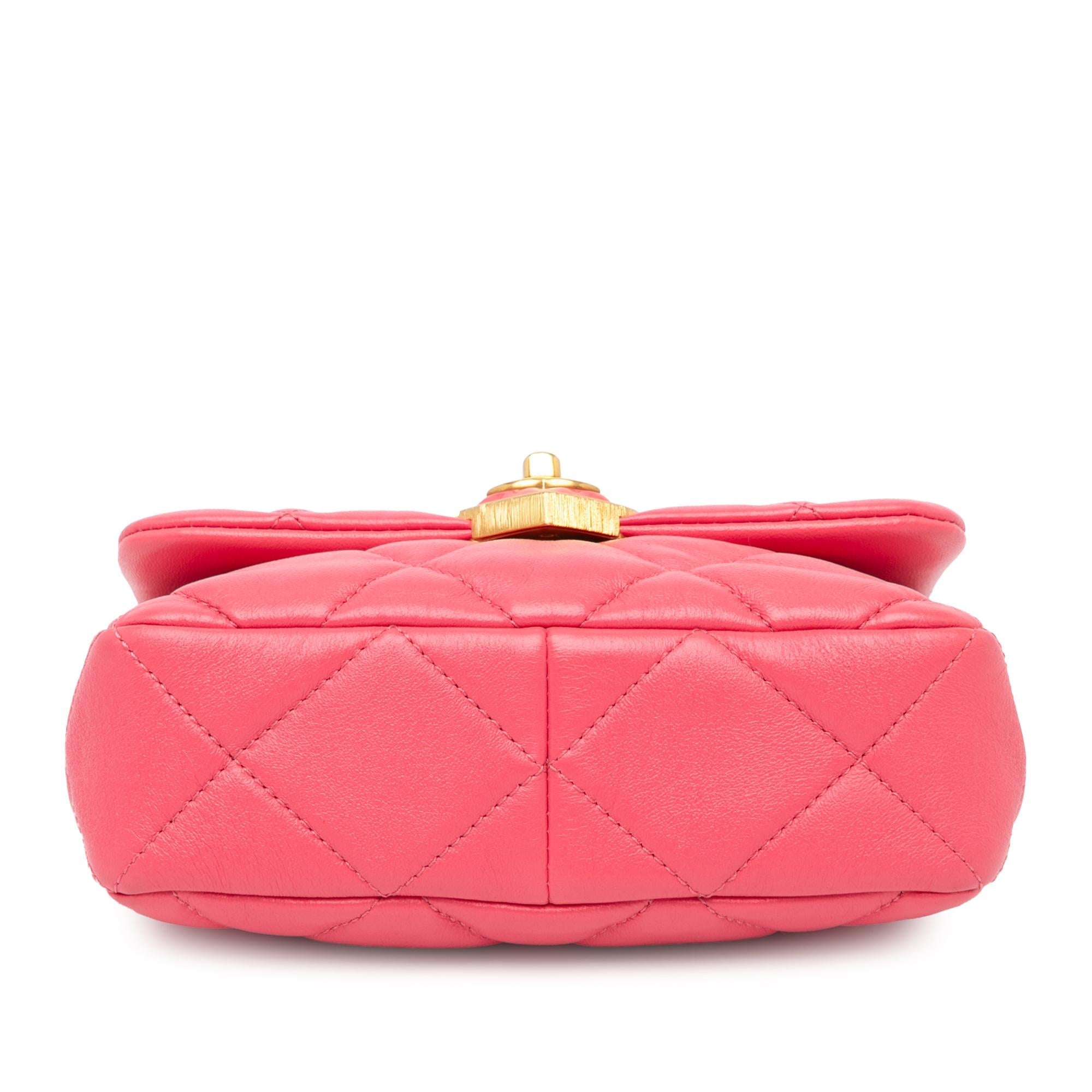 Chanel Mini Quilted Lambskin Acrylic Coco Love Flap