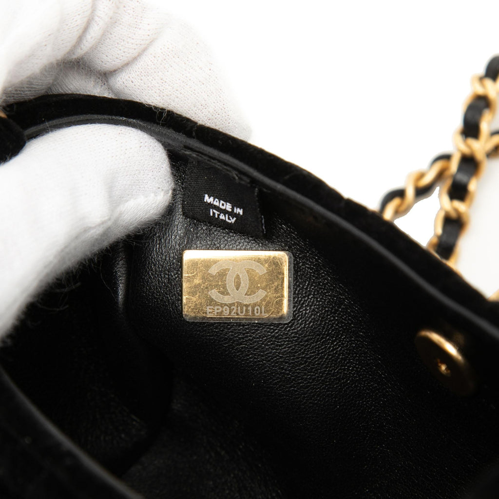 Chanel Mini Quilted Velvet Top Handle Flap