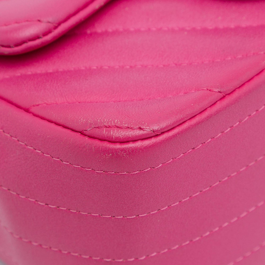 Chanel Mini Square Classic Chevron Lambskin Flap