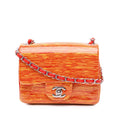 Chanel Mini Square Classic Patent Striped Single Flap