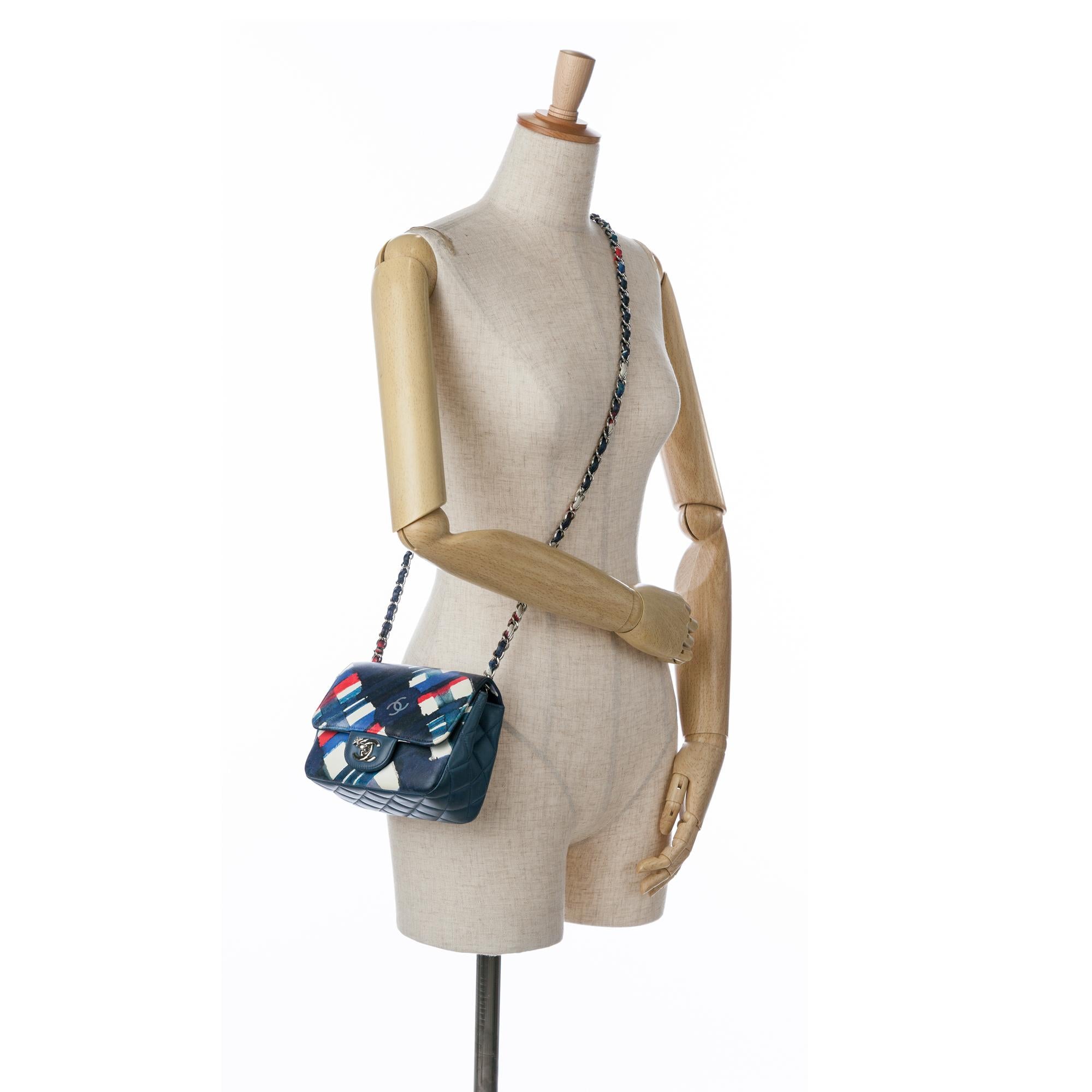 Chanel Mini Square Classic Printed Lambskin Airlines Flap (SHG-hfSUwf)