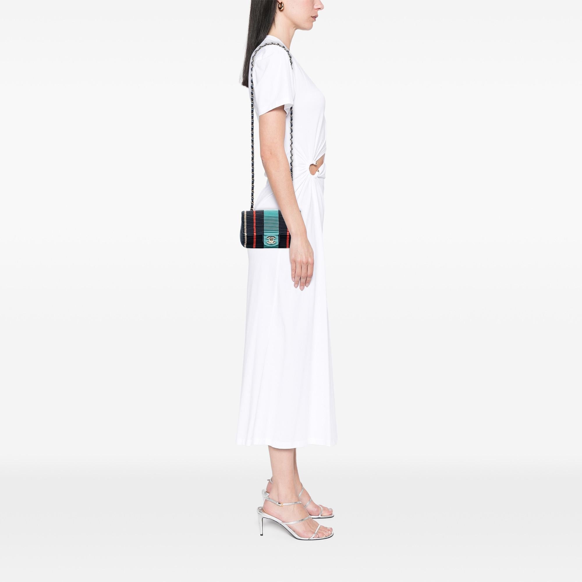 Chanel New Mini Pleated Perforated Lambskin Single Flap