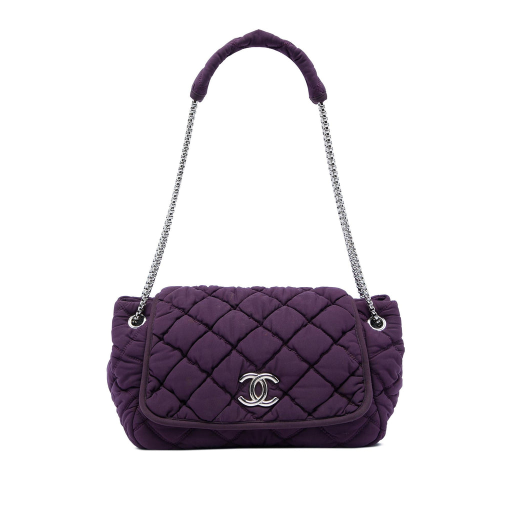 Chanel Nylon Bubble Quilt Accordion Chain Flap