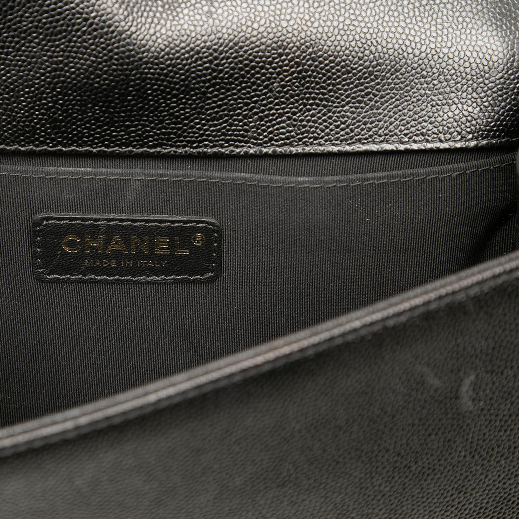 Chanel Old Medium Chevron Caviar Boy Flap