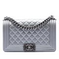 Chanel Old Medium Quilted Metallic Caviar Boy Flap