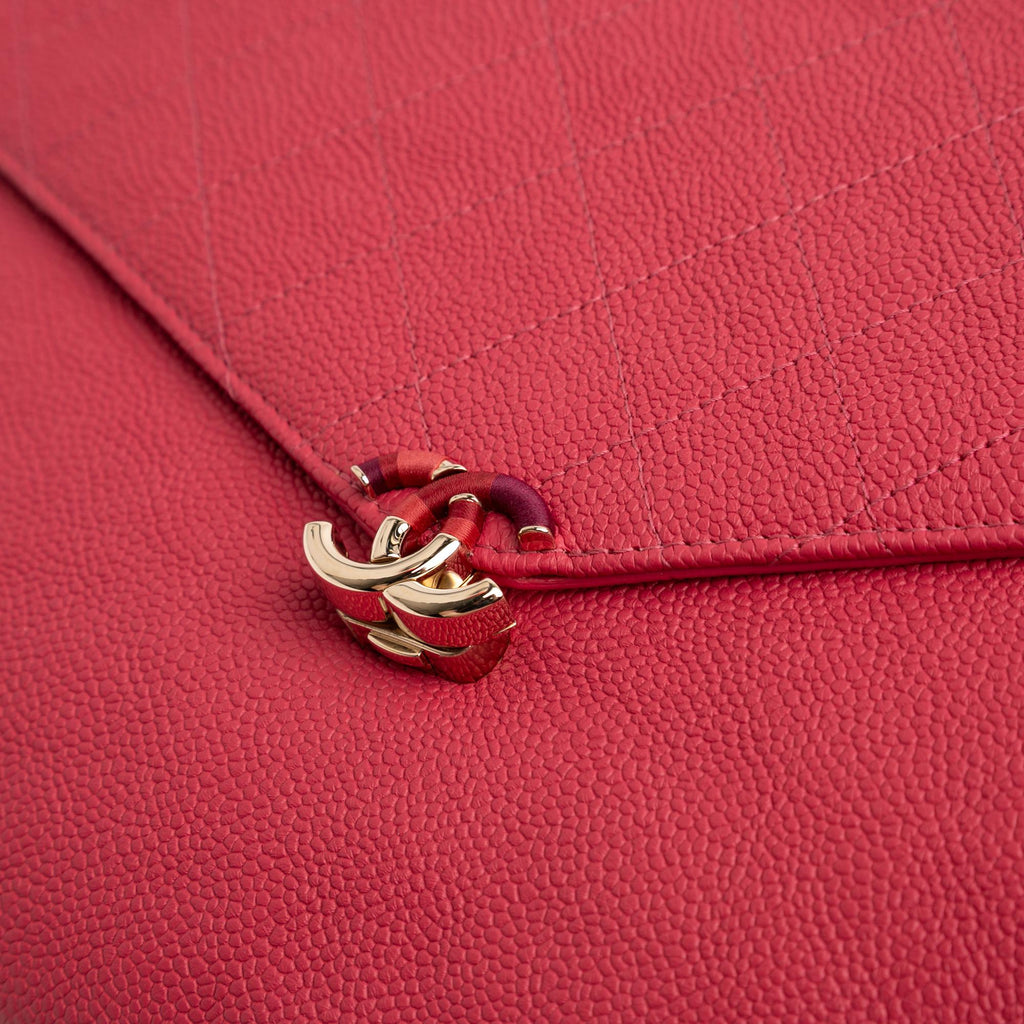 Chanel Paris Cuba Quilted Caviar Thread Around Envelope Clutch