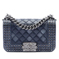 Chanel Paris Dallas Small Quilted Distressed Calfskin Studded Boy Flap