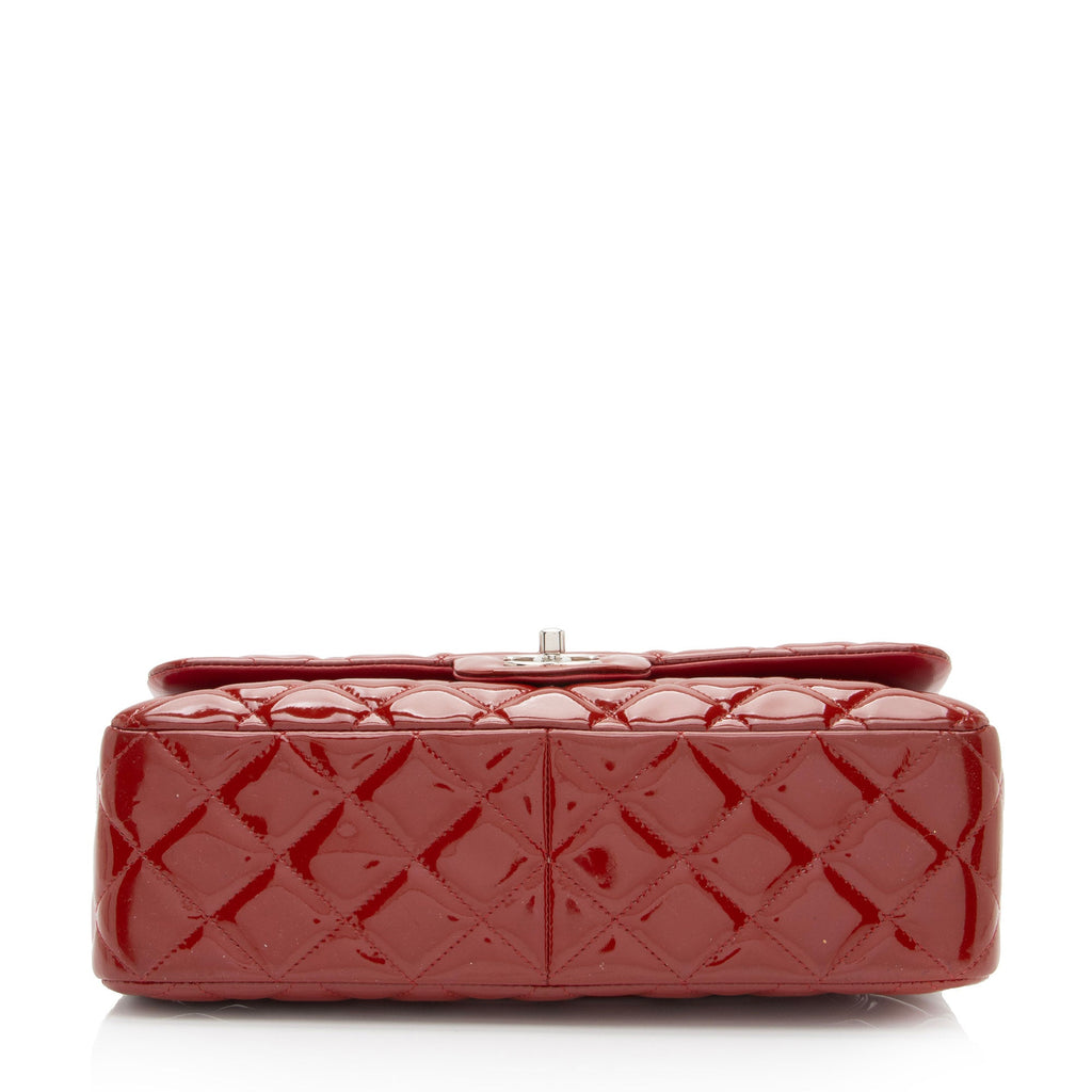 Chanel Patent Leather Classic Jumbo Double Flap Bag (SHF-Sit8OS)