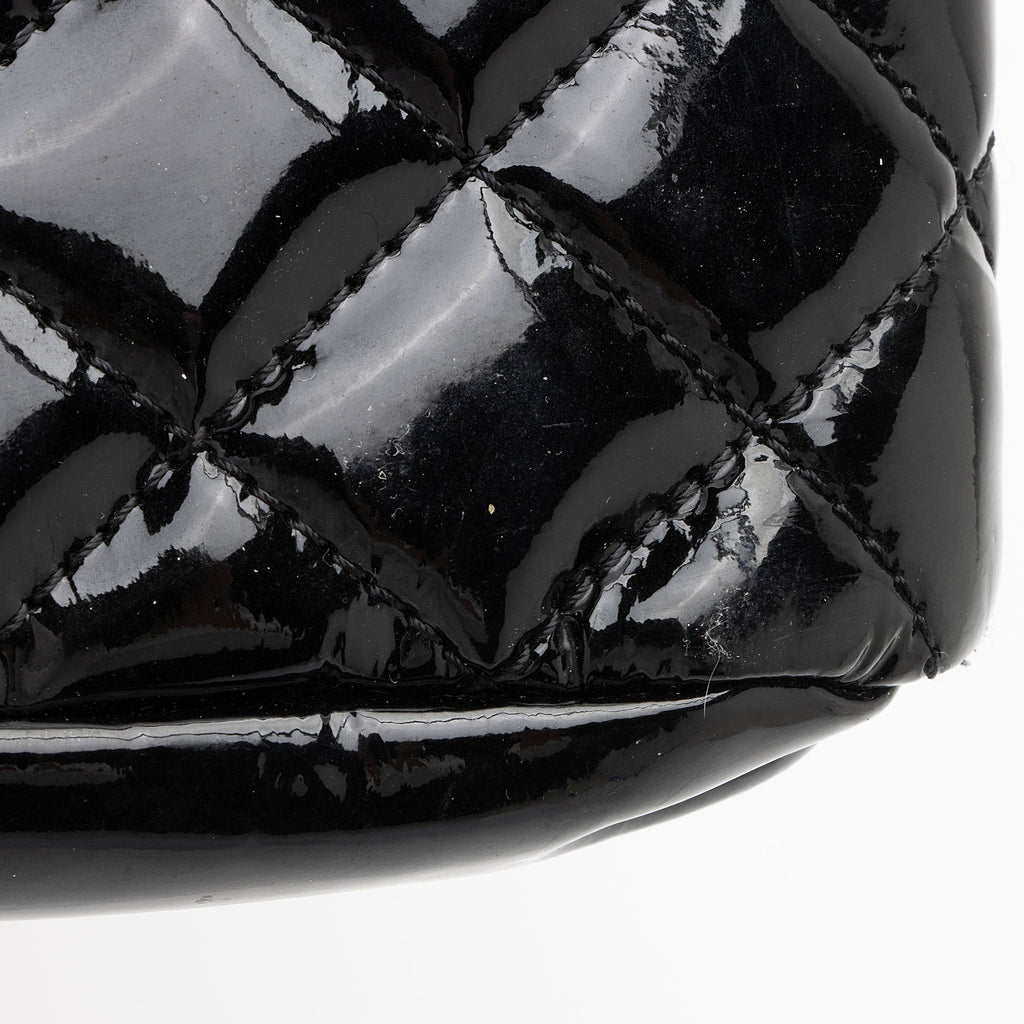 Chanel Patent Leather Just Mademoiselle Bowler Bag (SHF-HYGAdd)