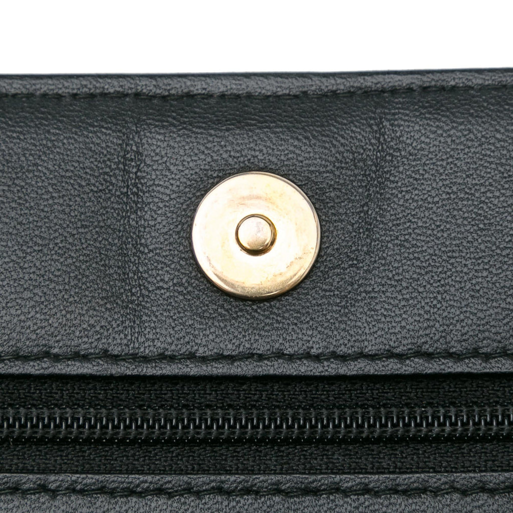 Chanel Pleated Crumpled Chevron Le Boy Wallet On Chain