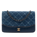 Chanel Printed Denim and Calfskin Gabrielle Wallet On Chain
