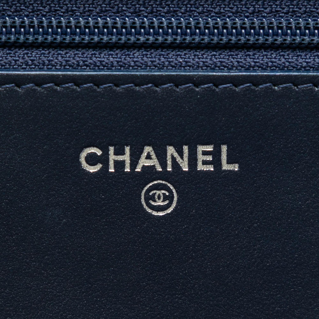 Chanel Printed Denim and Calfskin Gabrielle Wallet On Chain