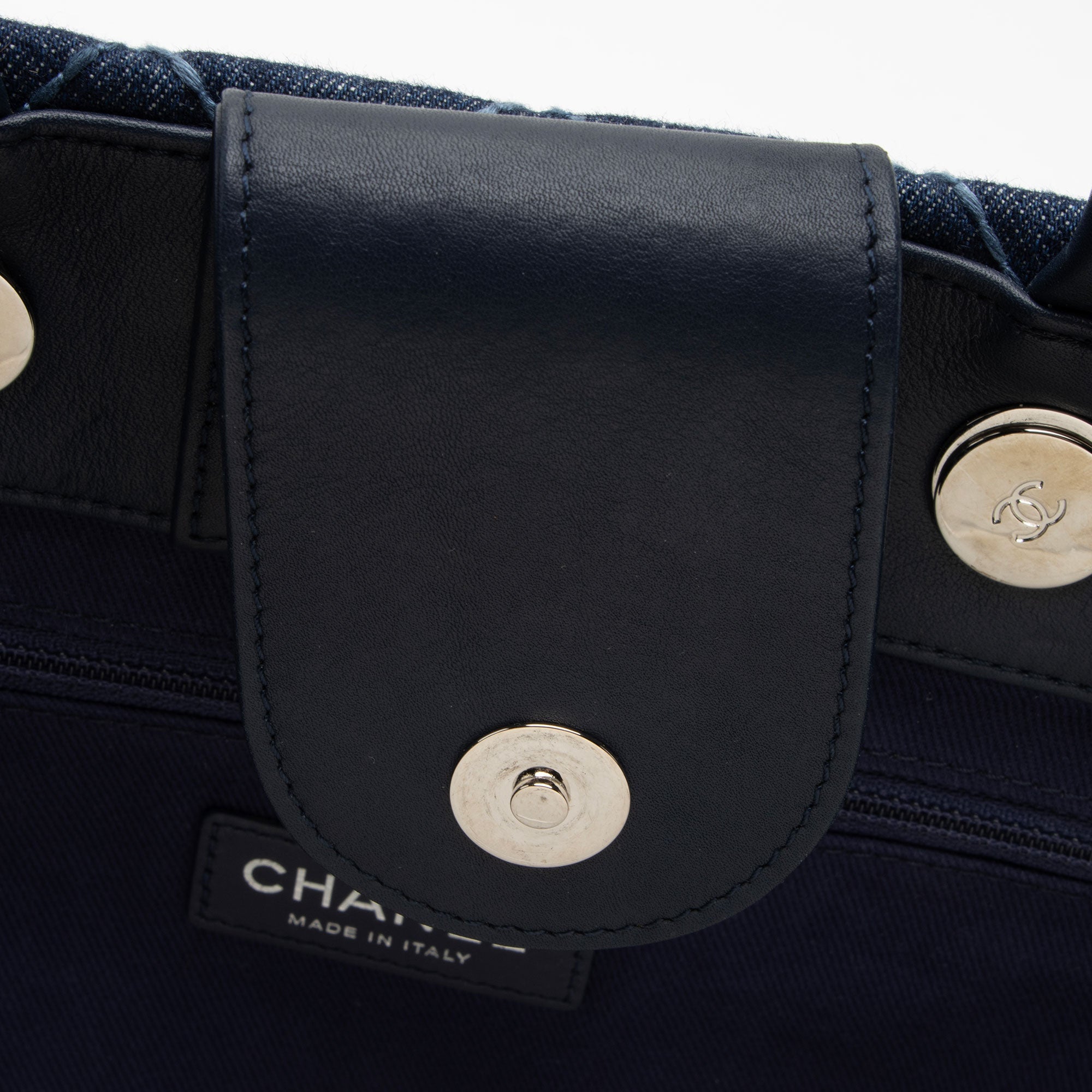 Chanel Quilted Denim Coco Handle Shopping Tote