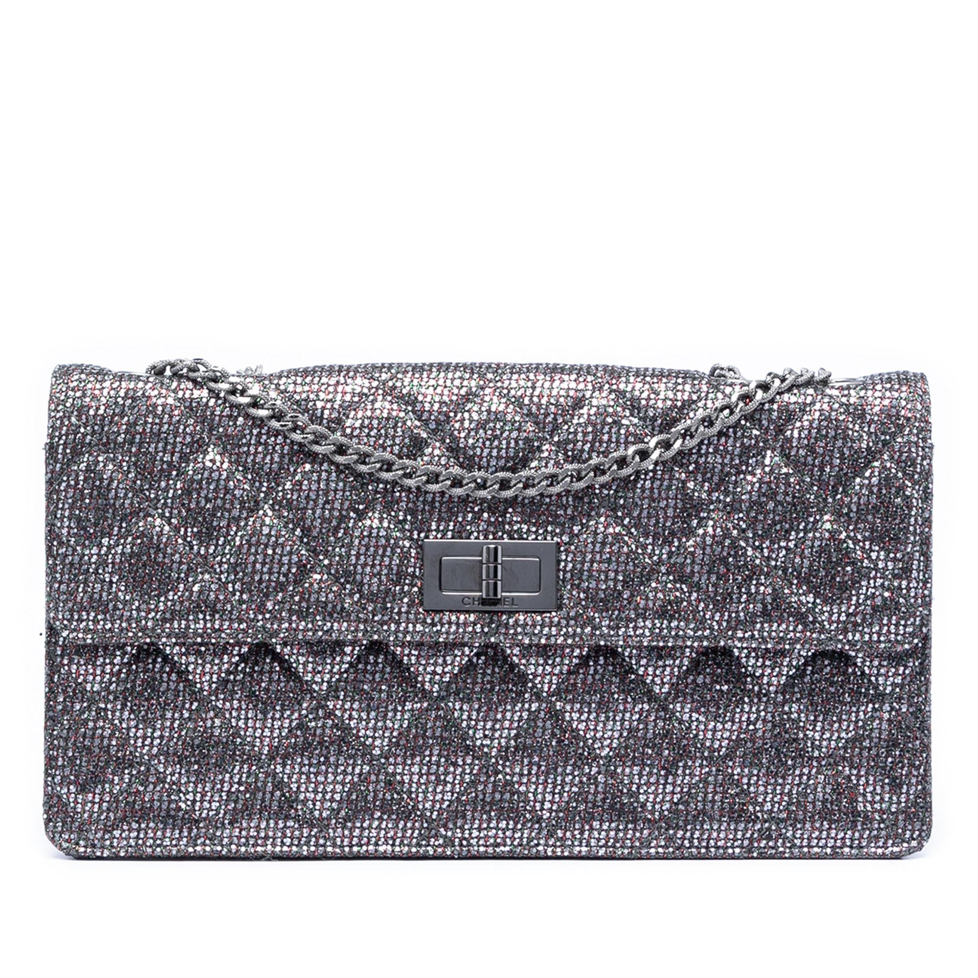 Chanel Quilted Glitter Canvas Reissue 2.55 Flap