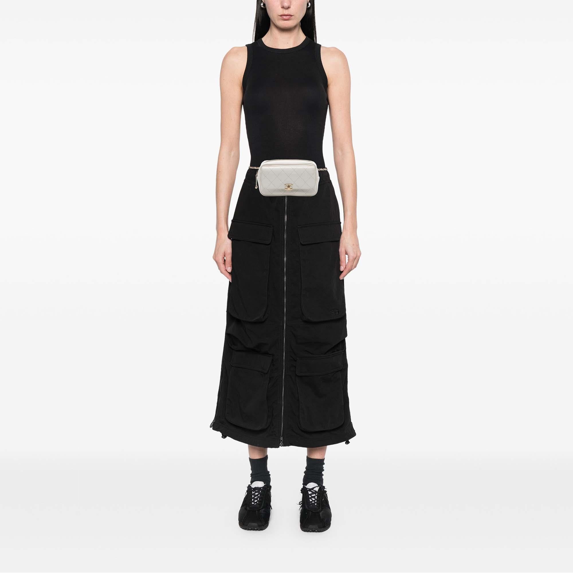 Chanel Quilted Goatskin Casual Trip Waist Bag