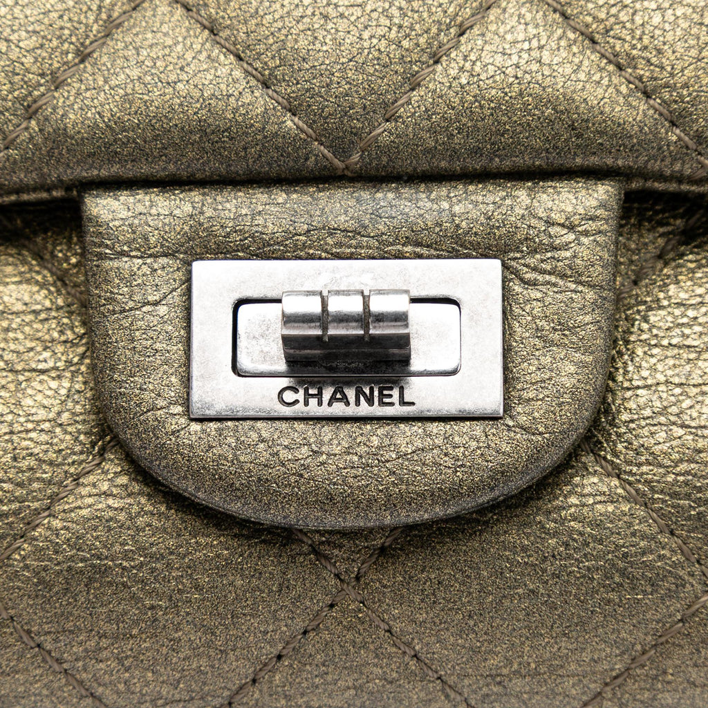 Chanel Quilted Metallic Aged Calfskin Reissue 2.55 Double Flap 226