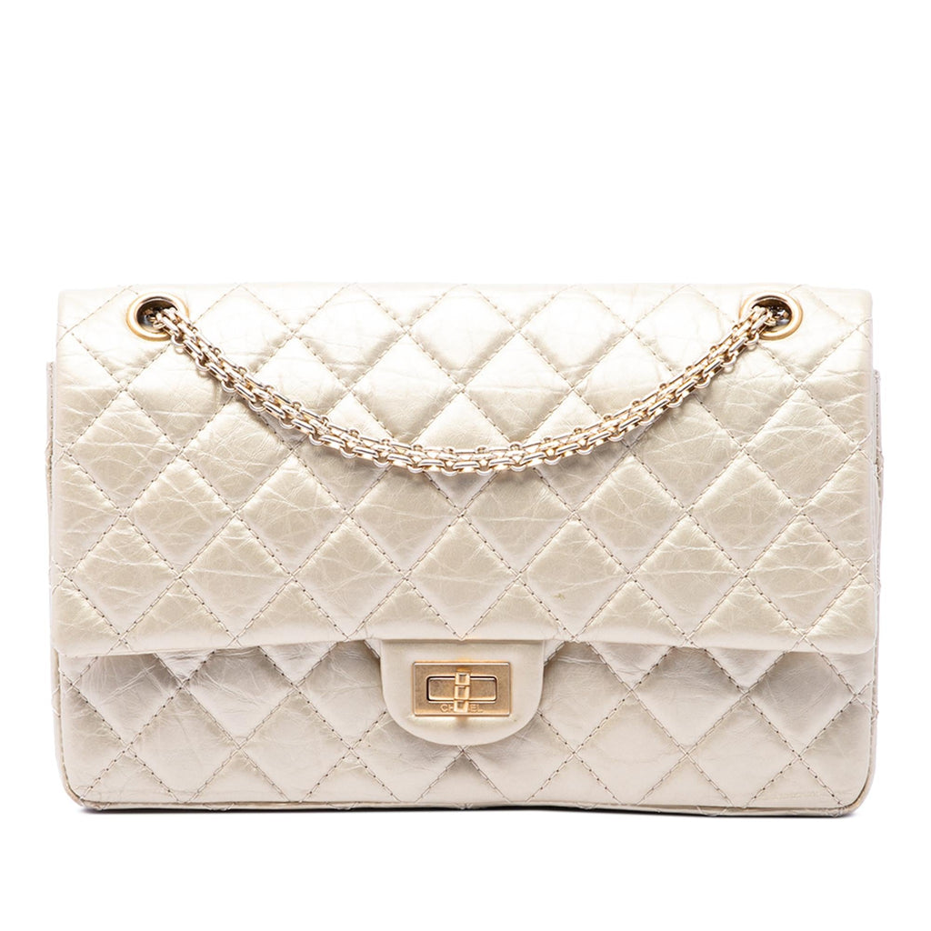 Chanel Quilted Metallic Aged Calfskin Reissue 2.55 Double Flap 226