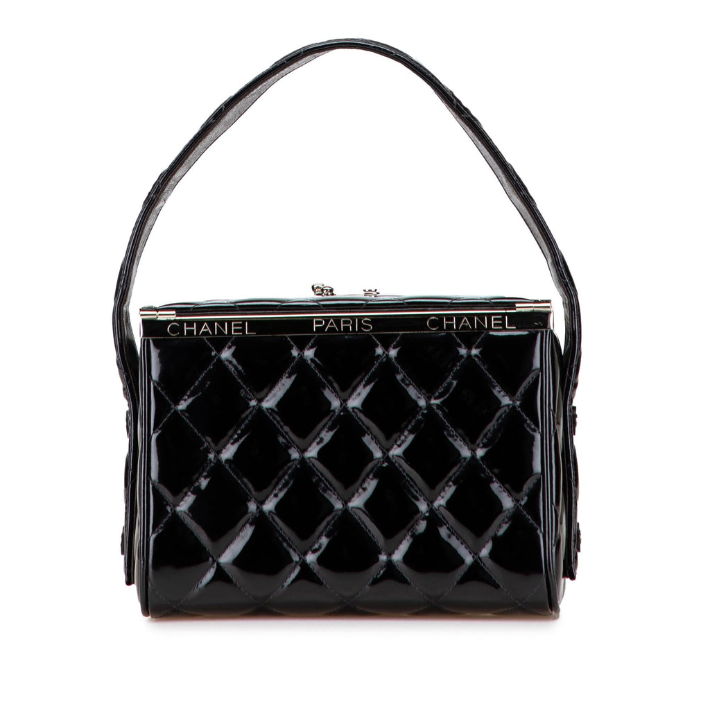 Chanel Quilted Patent Leather Box Handbag