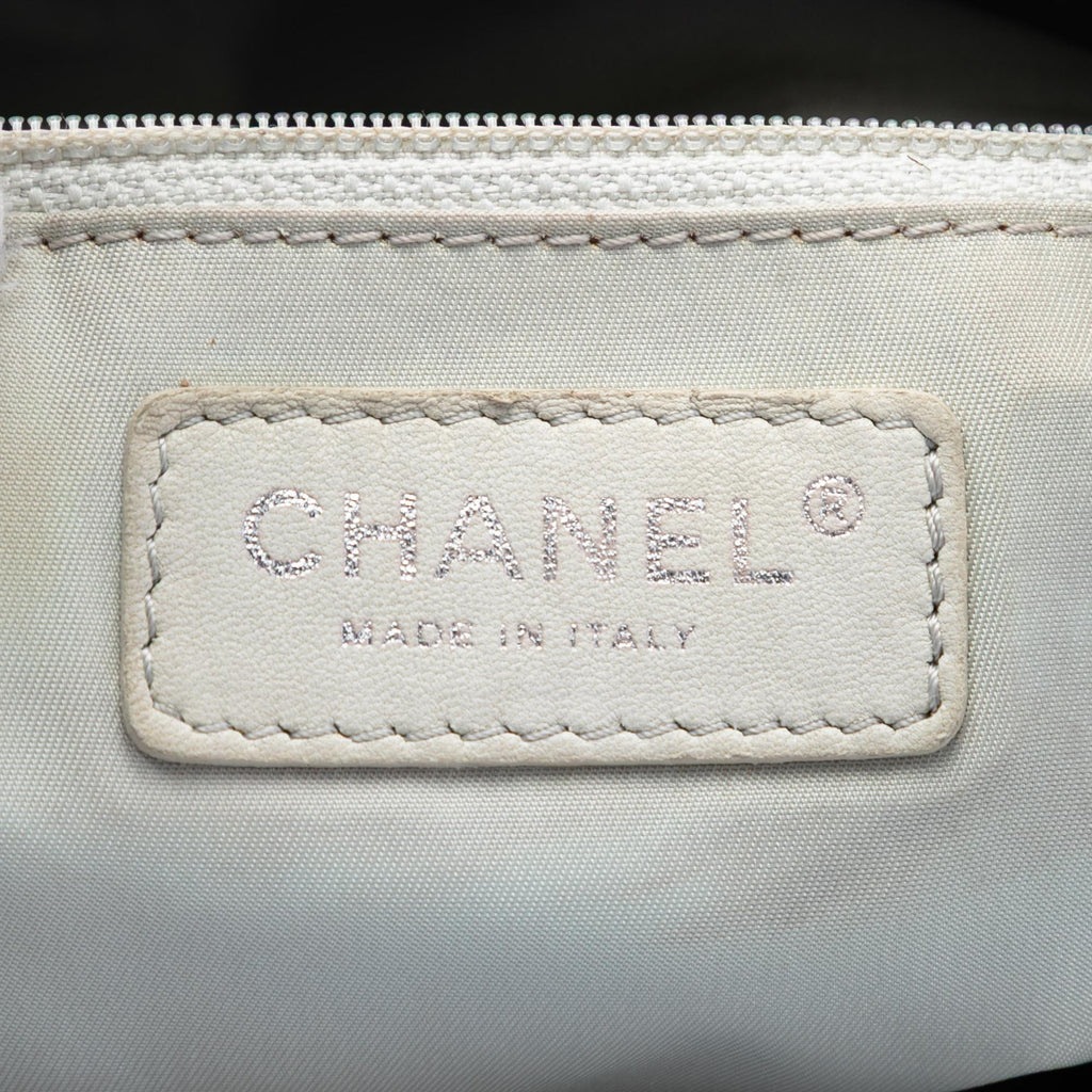 Chanel Small Bicolor Quilted Coated Canvas Paris Biarritz Tote