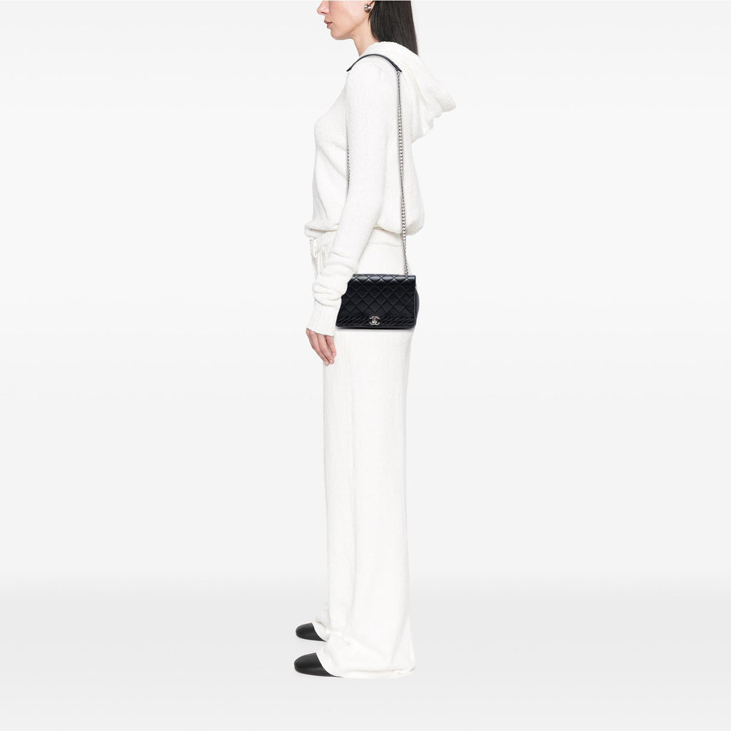 Chanel Small CC Quilted Lambskin Embossed Braid Single Flap