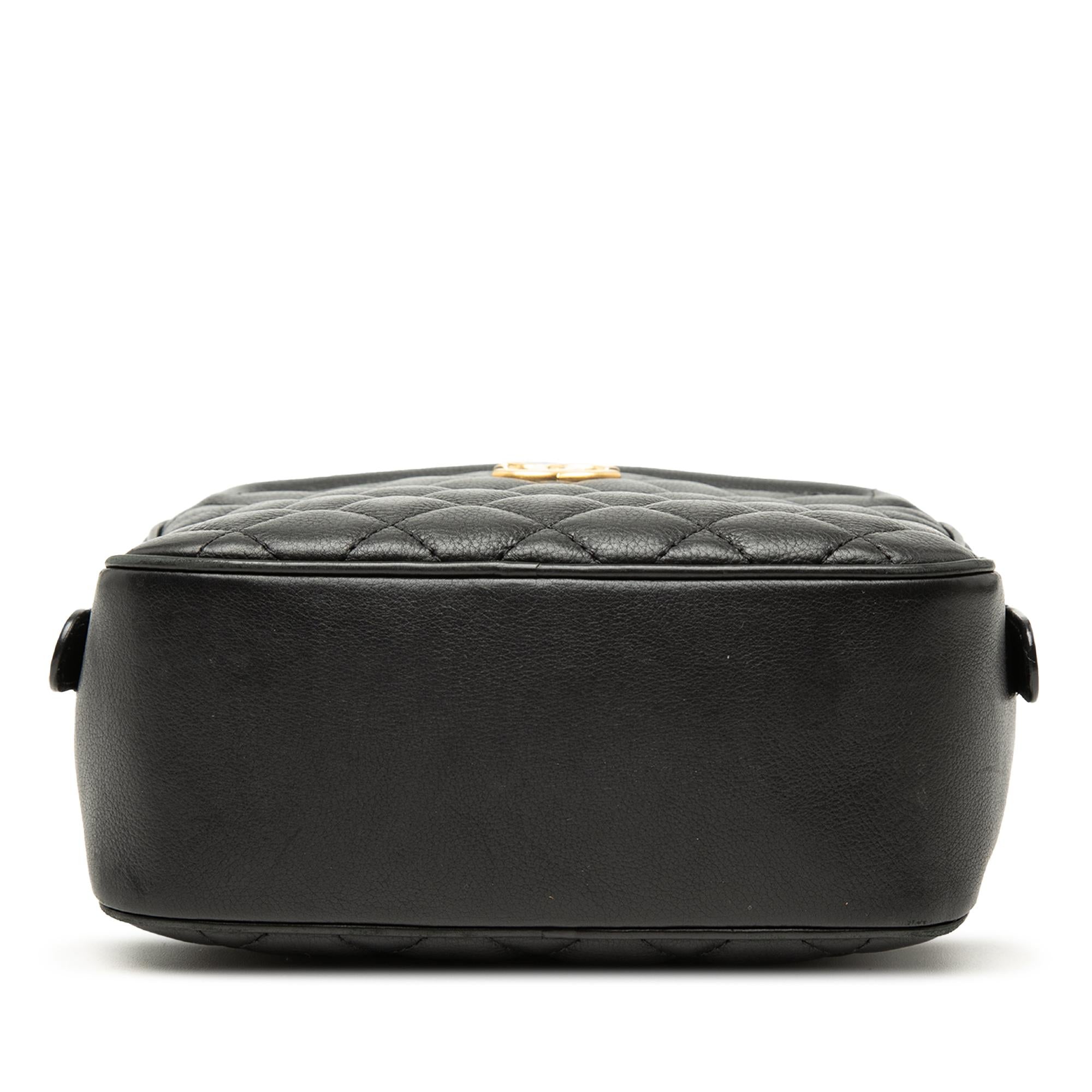 Chanel Small CC Quilted Lambskin Top Handle Vanity Case with Chain