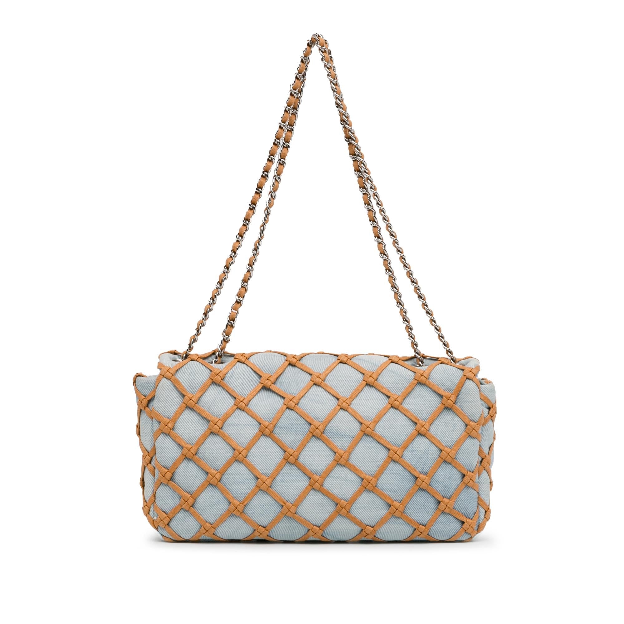 Chanel Small Denim Canebiers Net Flap (SHG-bzsj0K)